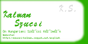 kalman szucsi business card